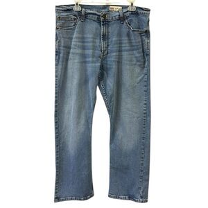 Y2K Wrangler Relaxed Denim Boot Cut 5 Pocket Stretch Blue Jeans Mens 36 x 30